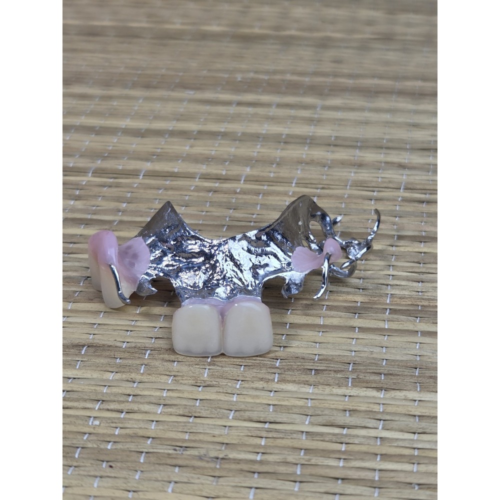 Vintage Dental Scrap Metal Partial Denture Teeth Bridge Medical Oddity